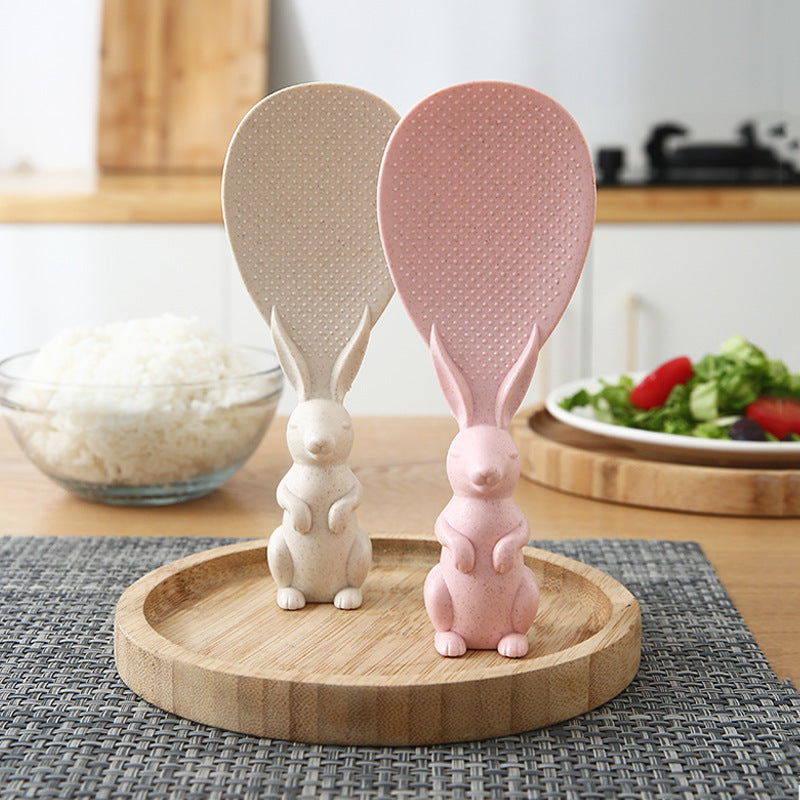 Rabbit rice spoon can stand up household rice spoon rice cooker rice spoon non-stick rice shovel kitchen rice spoon rice shovel