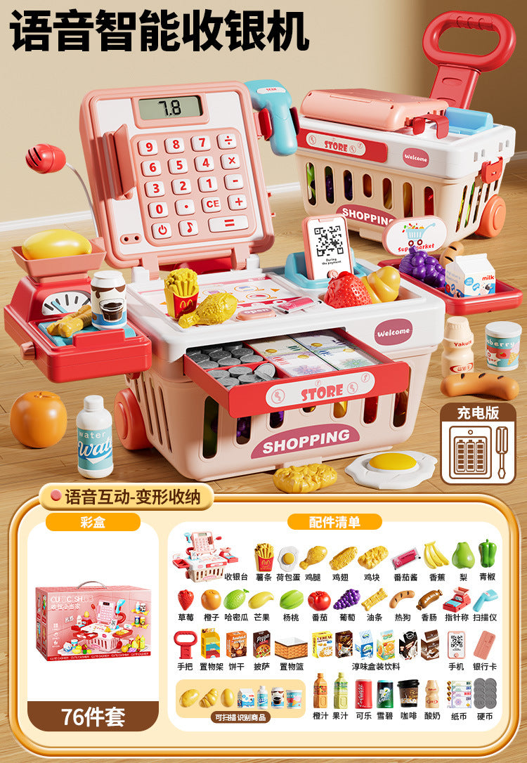 Kids' supermarket cash register toy - educational simulation checkout counter for boys and girls - pretend play birthday gift for toddlers