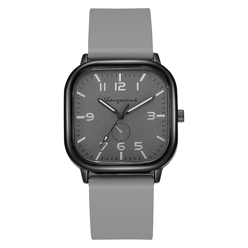 e-commerce square case personalized creative men's watch wholesale fashion retro silicone strap student quartz watch for men