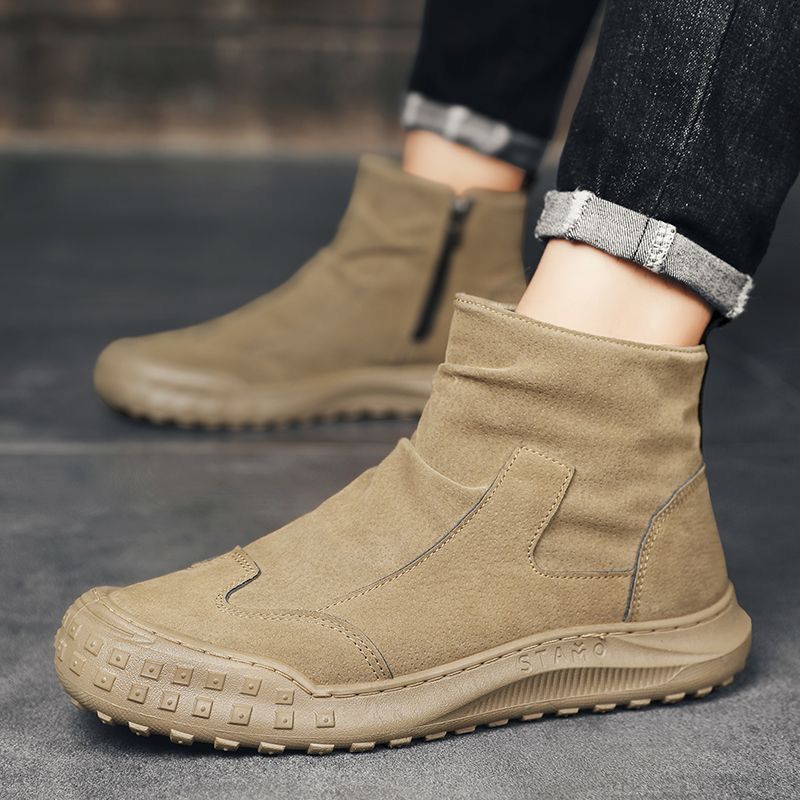 2024 hot-selling high-top anti-slip wear-resistant casual work shoes for men - waterproof, odor-resistant, thick-soled, comfortable, and lightweight, ideal for construction sites