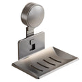 Suction cup soap dish wall-mounted punch-free space aluminum bathroom soap rack for home wall storage drain soap box
