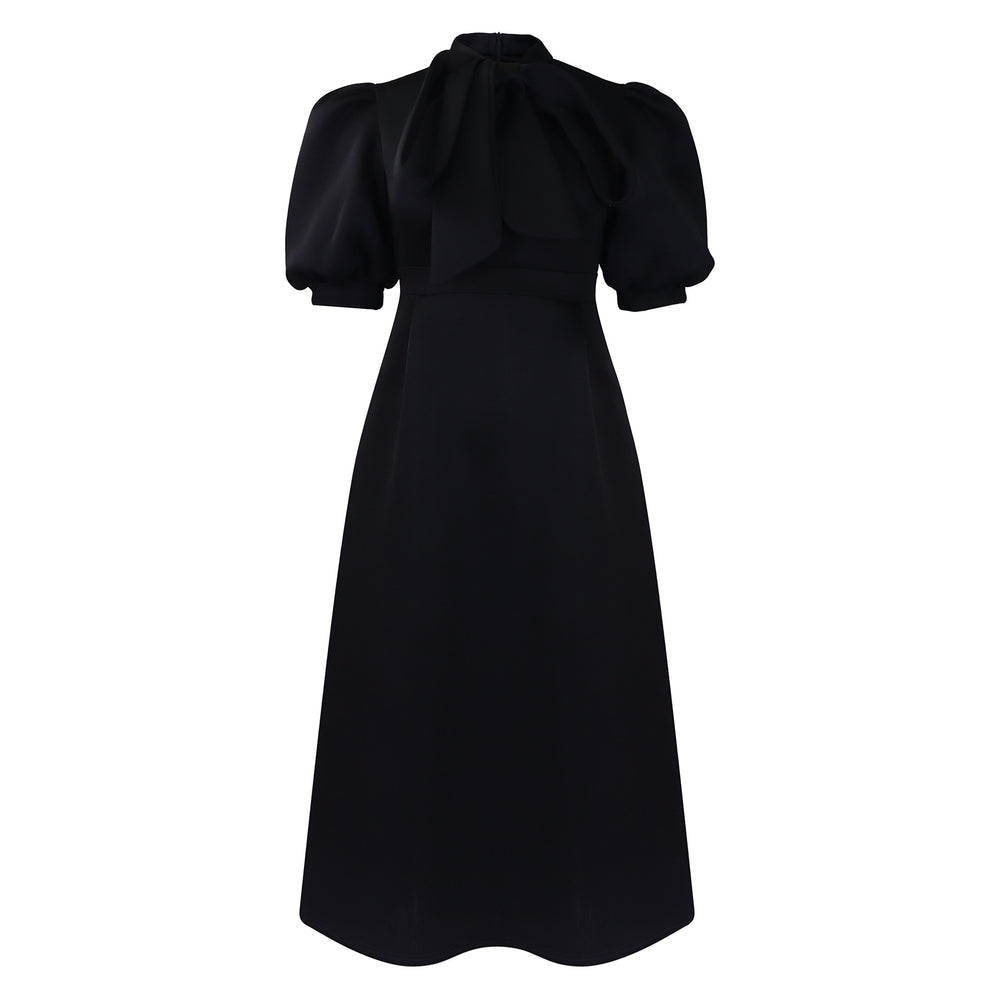 summer new european and american cross-border short-sleeve tie-up bowknot puffy ball gown european and american dress