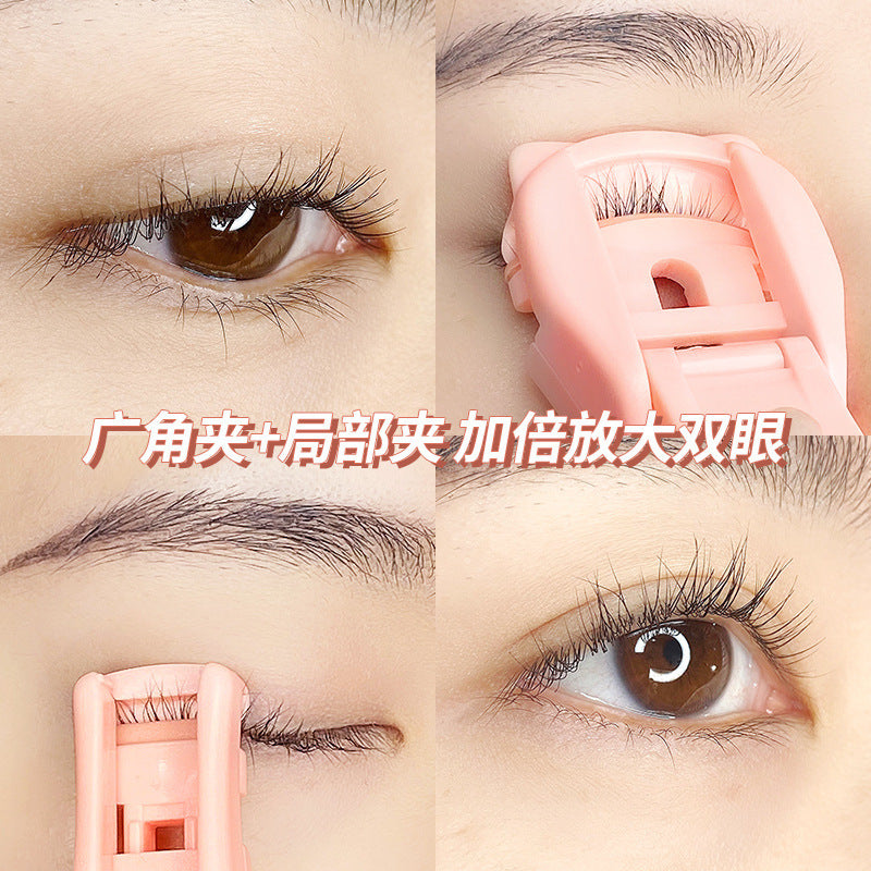 Wide-angle cat paw eyelash curler oem beauty tool partial lash curler silicone clip 2-in-1 eyelash applicator