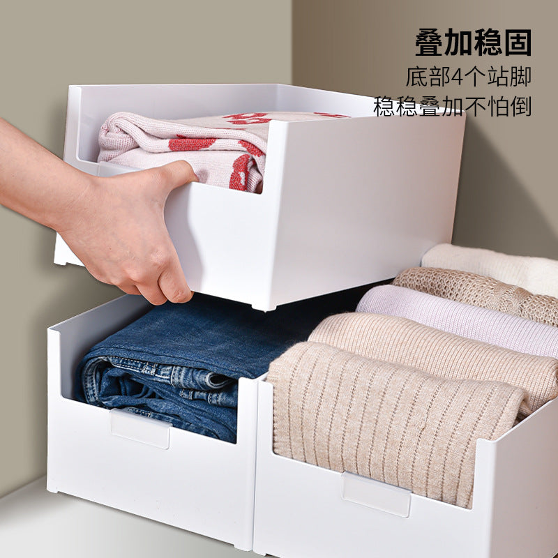 Japanese-style right-angle storage box, kitchen cabinet partition storage box, extraction desktop sundries sorting, deep cabinet storage basket