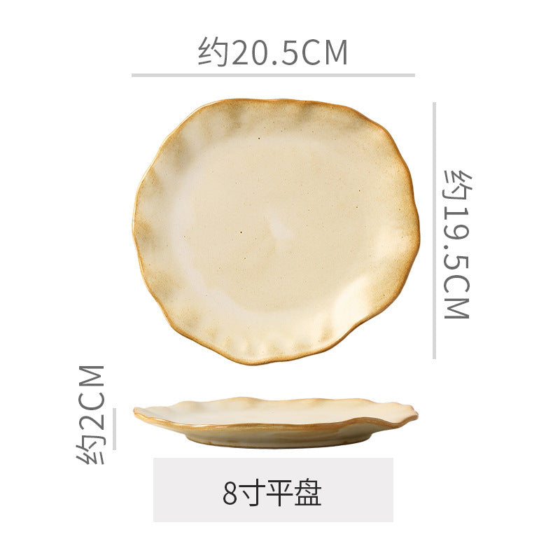 Vintage chic dinnerware set - restaurant, hotel, and home use - unique shaped dessert plates, pastry bowls, and rice bowls - wholesale