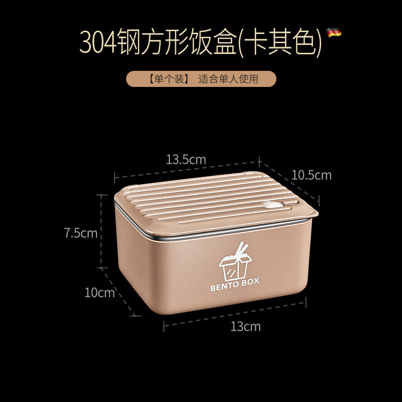 304 stainless steel food crisper lunch box office workers can microwave oven heating with rice lunch box sealed bento box