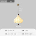 Medieval style gourd printing fabric small chandelier log beads retro single head chandelier restaurant bar bedroom bedside