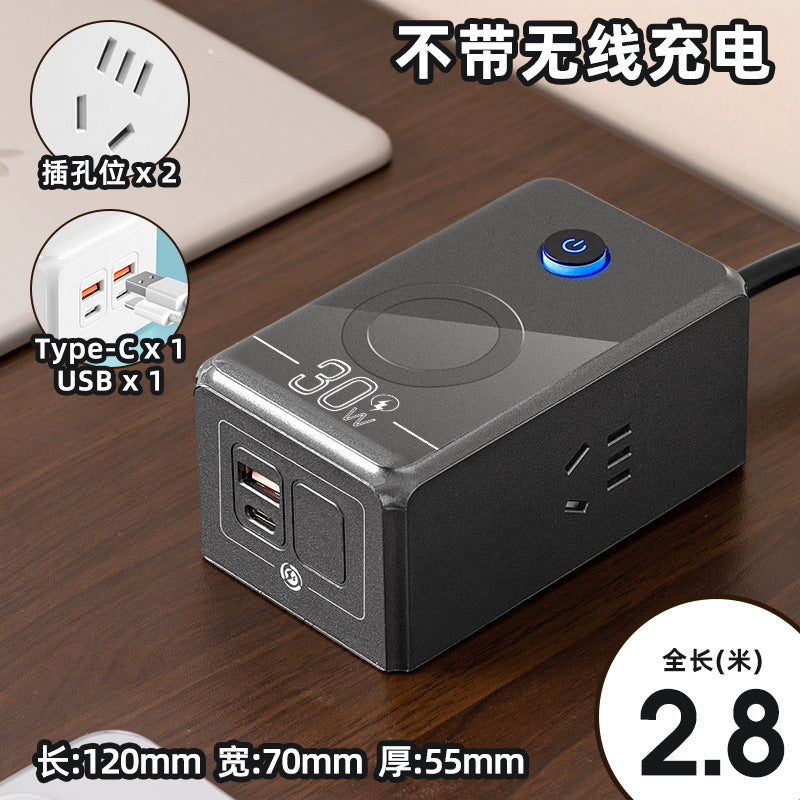 60w wireless phone charging socket panel multifunctional with usb fast charging power strip home dormitory power strip
