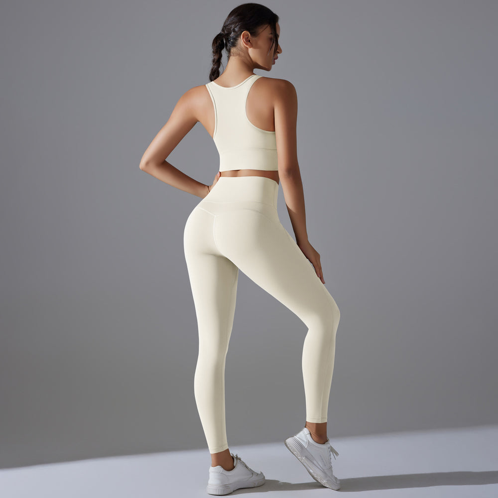 New arrivalpure color free underwear fixed cup beautiful back sports yoga suit tight high elastic fitness antibacterial yoga clothes