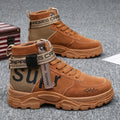2025 men's martin boots: new autumn high-top british style casual work shoes, mid-top cotton shoes for winter