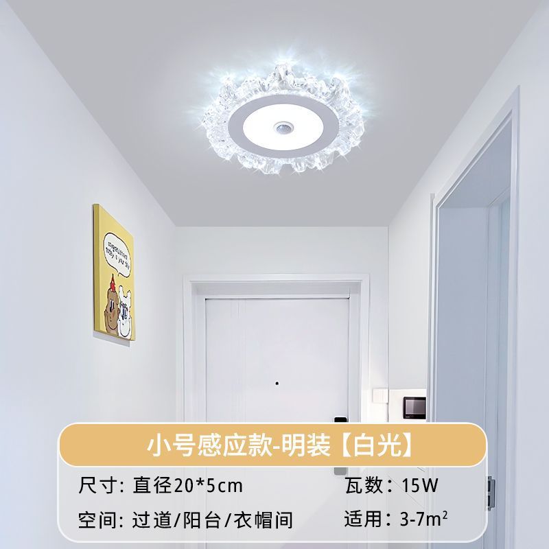 Minimalist ultra-thin aisle corridor light, entryway downlight, led human body induction balcony ceiling light, stairwell light