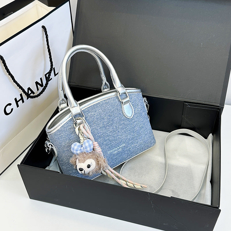 Cross-border this year's popular bag women's 2025 retro color matching texture hand bag foreign style commuting shoulder messenger bag