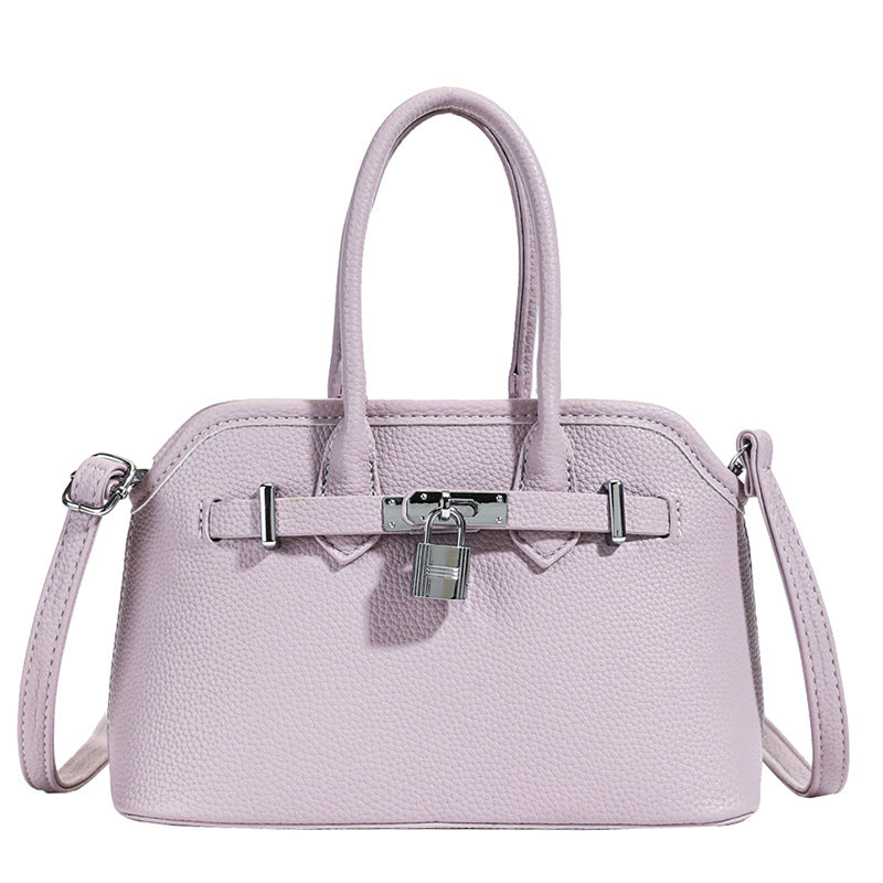 Cross-border retro handbag women's soft leather Kelly bag 2025 new high-end messenger bag versatile shoulder shell bag