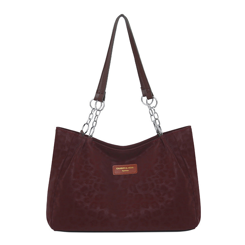 Large capacity shoulder bag 2026 new style minimalist retro casual trendy handbag women's bag versatile commuter tote bag