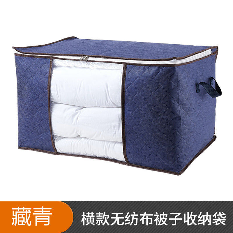 Household large-capacity clothes storage bag, duffel bag, quilt storage bag, transparent window, thickened non-woven storage box.