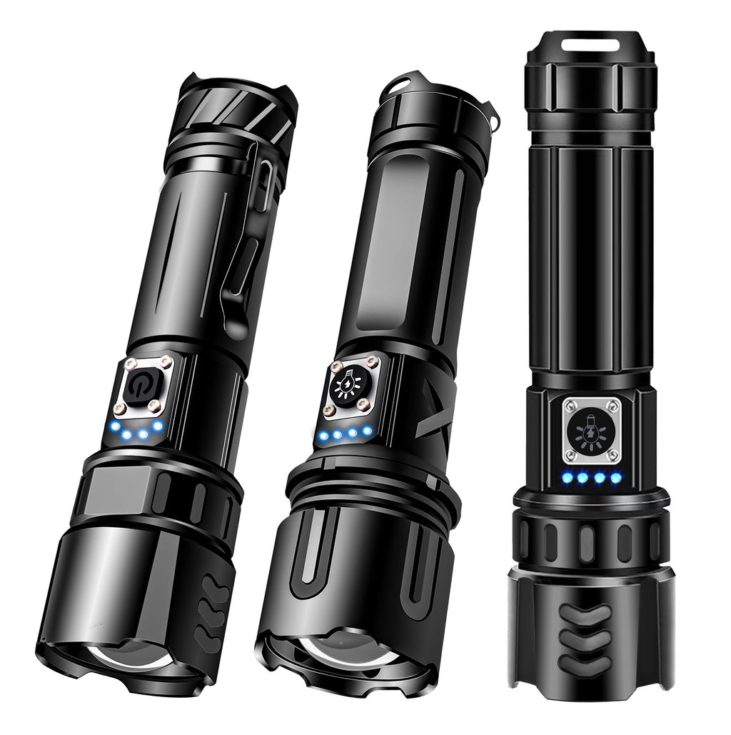 Cross-border explosive aluminum alloy strong light flashlight battery outdoor convenient emergency small zoom remote shooting flashlight