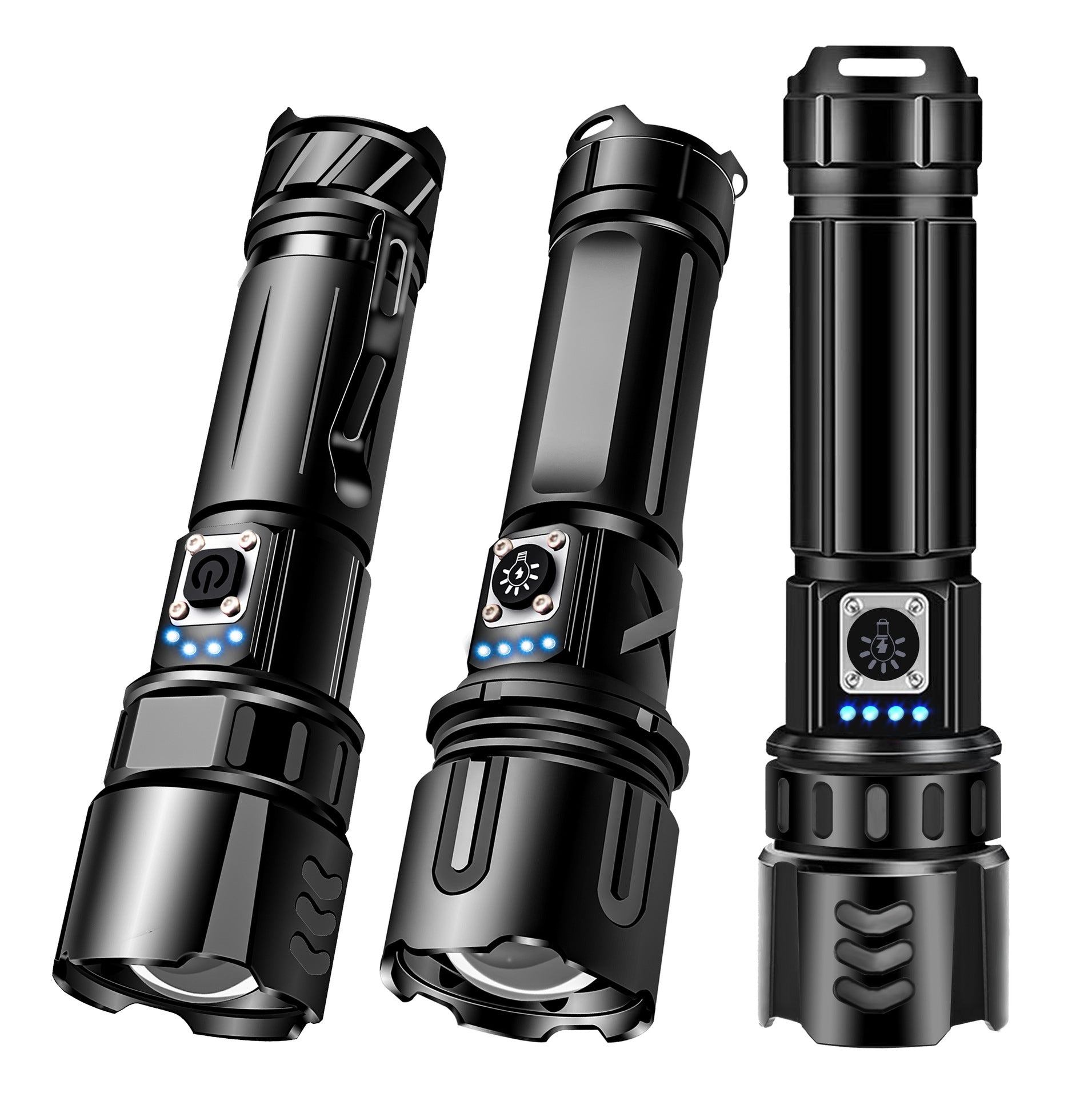 Cross-border explosive aluminum alloy strong light flashlight battery outdoor convenient emergency small zoom remote shooting flashlight