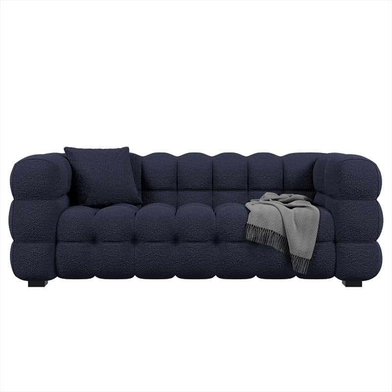 Nordic light luxury teddy lamb velvet sofa, modern minimalist cream style latex italian minimalist chaise lounge sofa