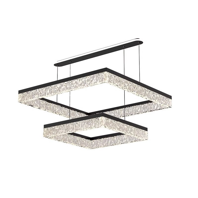 Living room light square chandelier modern simplicity 2025 new atmospheric intelligent LED light whole house lighting package