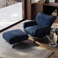 Rotating petal sofa chair, top-grain leather leisure chair, adjustable backrest for balcony, pink designer living room high-end furniture