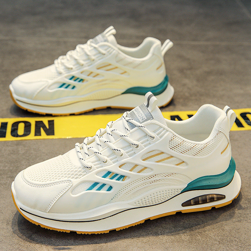 Men's winter breathable 2025 new youth sports shoes mesh running casual white chunky sole dad shoes trendy sneakers
