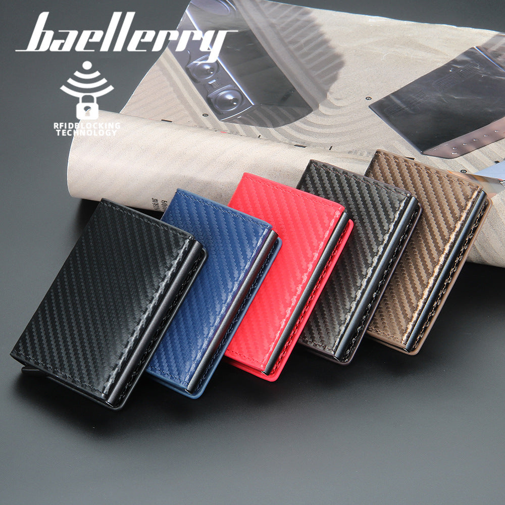 Baellerry new European and American anti-theft metal aluminum box carbon fiber RFID card bag credit card box bank card cover