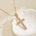 Full diamond cross necklace wholesale cross-border new fashion accessories women's high-end simple diamond-encrusted sweater chain manufacturer