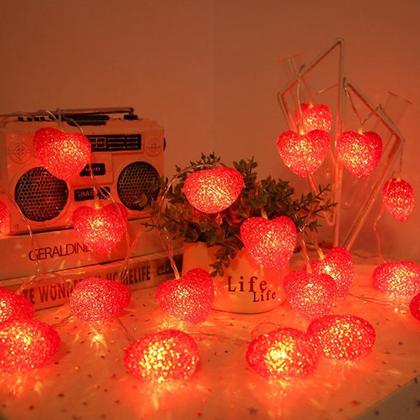 Stall Girl Heart Valentine's Day Love Light String LED Battery Box Wedding Party Decorative Lights ins