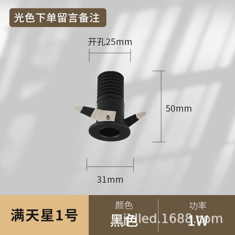 Factory direct sales LED spotlight embedded deep anti-glare 1W3W5W without main light Cabinet lighting LED spotlight thumb light