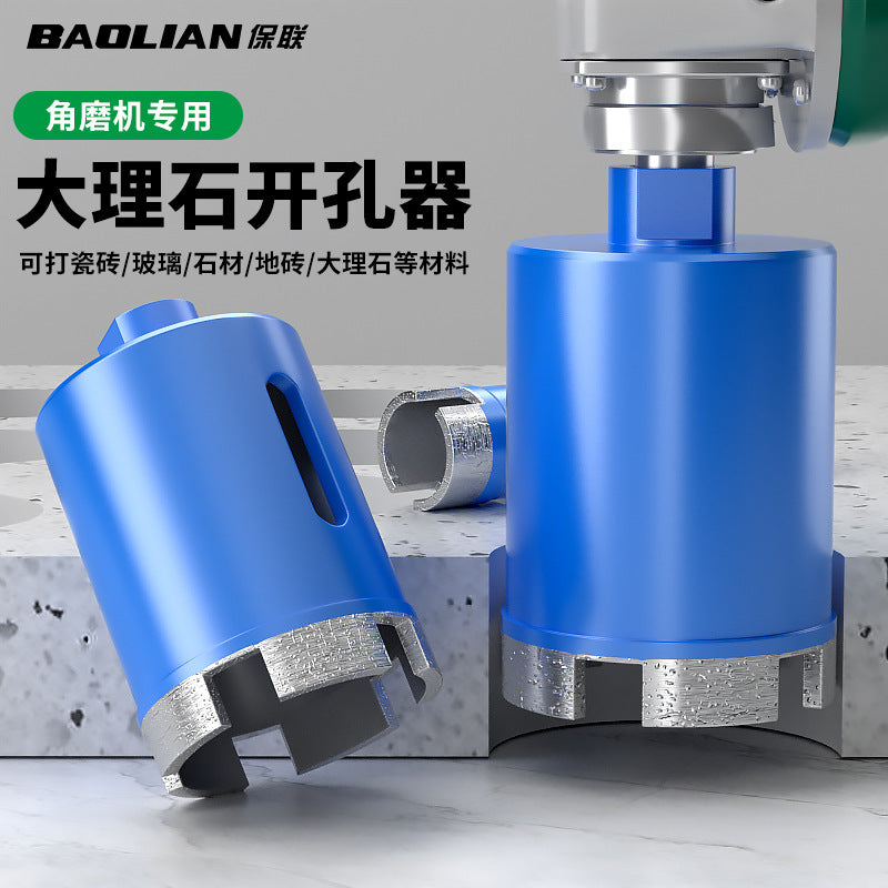 Angle grinder hole saw - for marble, stone, glass, ceramic, tile, pebble, and granite drilling