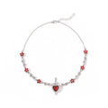 European and american cross-border one arrow through the heart love dagger necklace combination elegant accessible luxury elegant flower clavicle chain for women wholesale