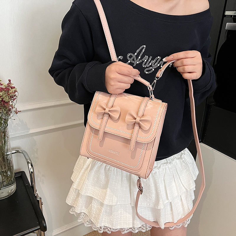 New backpack women's versatile casual portable Korean version student schoolbag small square bag premium sense lightweight travel backpack