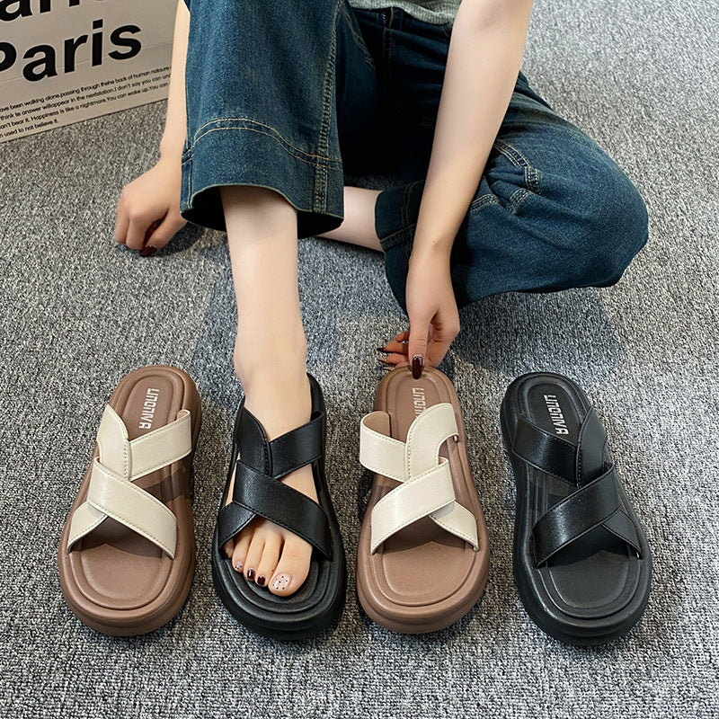 Thick sole slippers for women easiest for matchnew arrivalsummeroutwearfashion sports casual soft bottom beach women's sandals