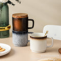 Mug nordic style gridscasual ceramic water cup large with lid coffee cup spoon creative milk cup wholesale
