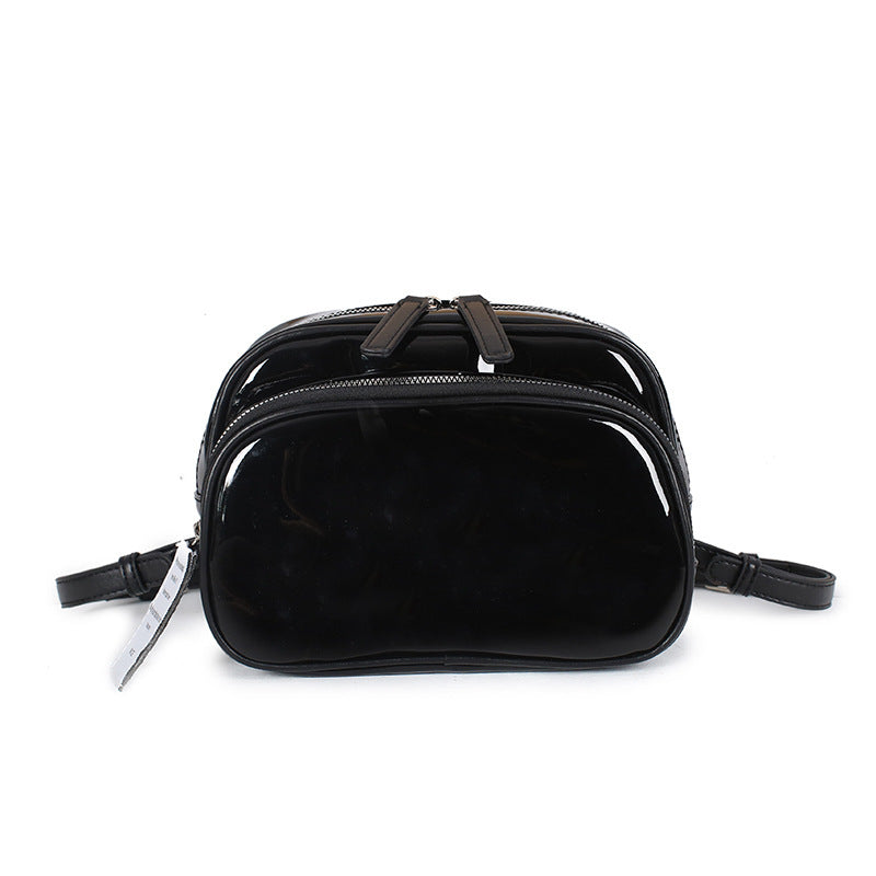 2025 new light glue black backpack large capacity casual simple versatile backpack women's solid color college style school bag