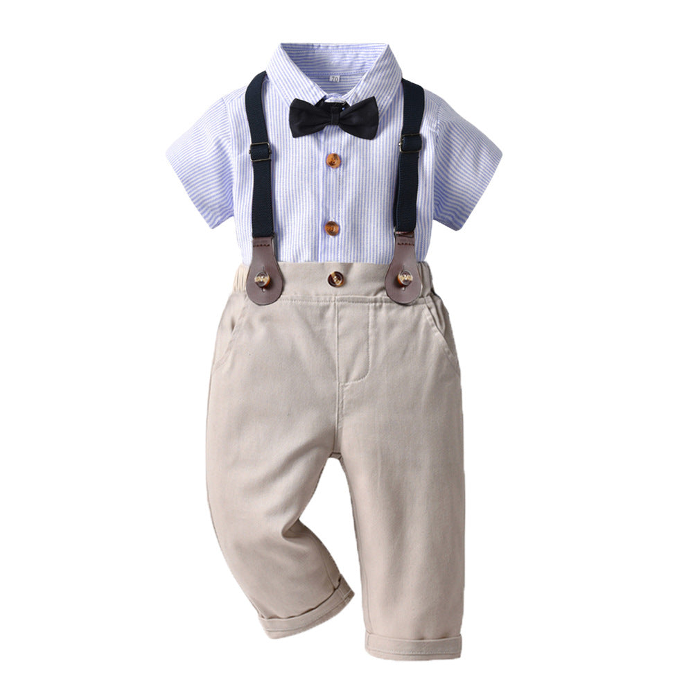 K-style children's clothing summernew arrival boys shirt gentleman suit overalls children's day performance clothes boys birthday dress
