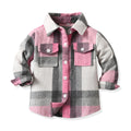 New spring/autumn boys' plaid shirt, preppy style cotton top, kids' plaid shirt, long-sleeved shirt for boys and girls