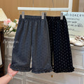 Girls' autumn new arrivals: comfortable, loose-fit casual pants - stylish polka dot straight-leg trousers for little girls, korean fashion long pants, trendy style
