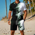men's short-sleeve and shorts set, casual sportswear set, 3d printed cross-border hot seller, dropshipping available