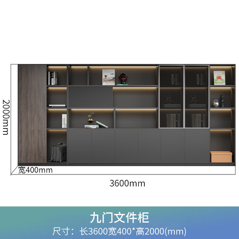 Boss office background cabinet bookcase file cabinet wooden information cabinet storage cabinet wall floor cabinet office furniture