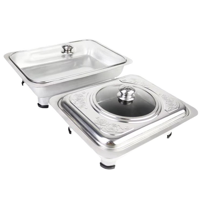 exclusive supply of stainless steel square dining stove with visual cover, detachable combination foot, grilled fish alcohol stove, customized wholesale