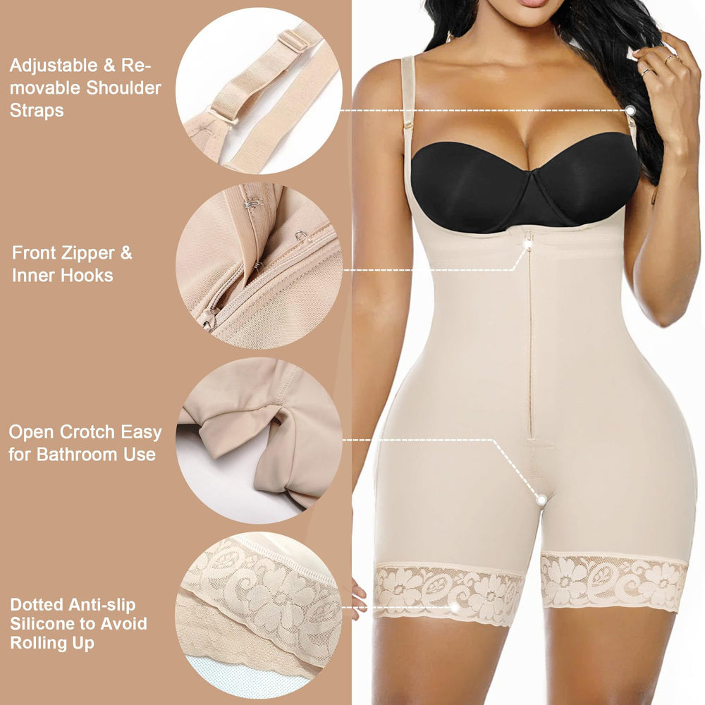 Temu european and american style waist trainer bodysuit - mesh shapewear for tummy control, butt lift, and body shaping