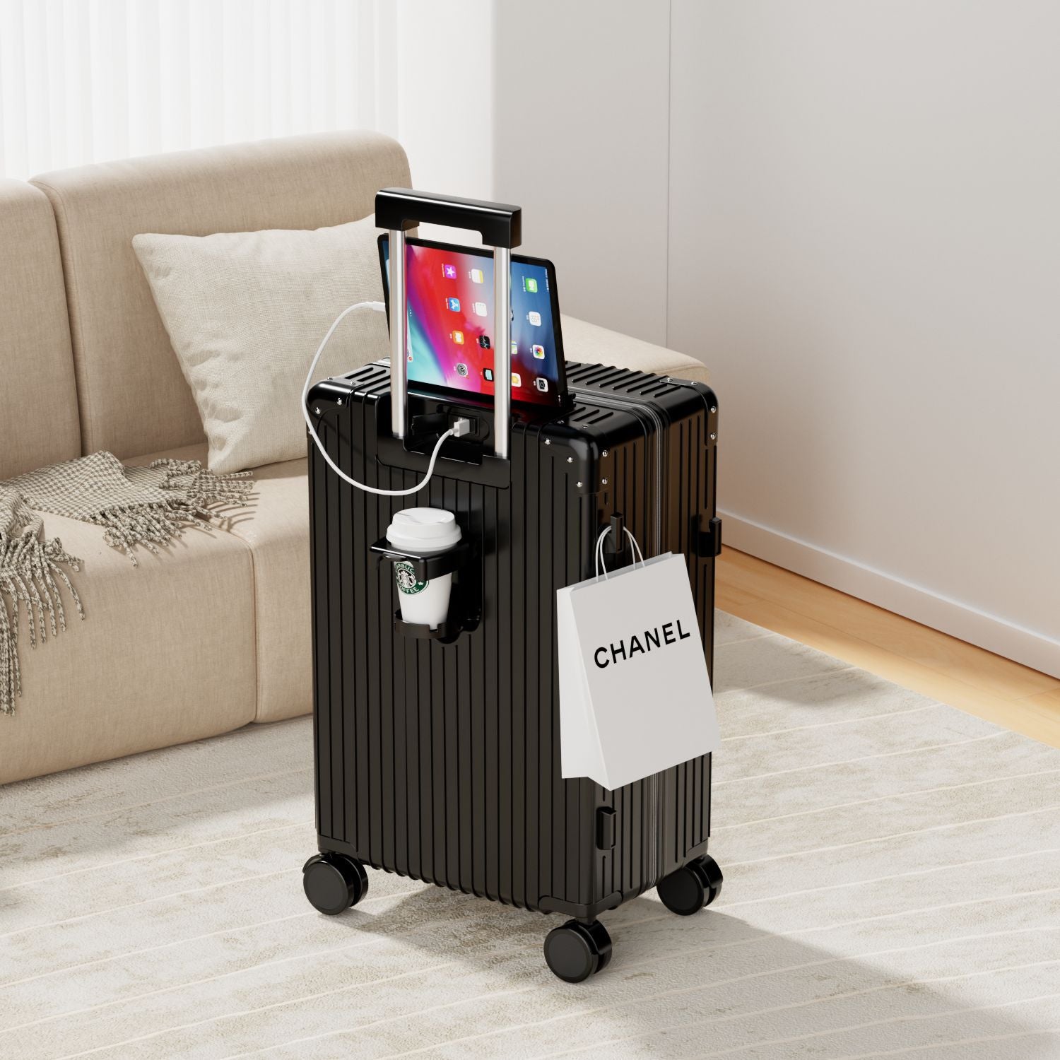 Retro suitcase 24 inch student universal wheel trolley case multi-functional travel password case boarding case travel bag
