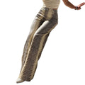 European and american crocodile print wide-leg jeans for women - high-waisted, loose fit, slimming, and flowy floor-length trousers