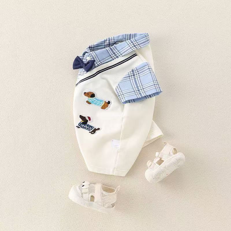 Super cute dopamine outfit baby summer clothes thin baby boy onesie summer clothes outing clothes rompers
