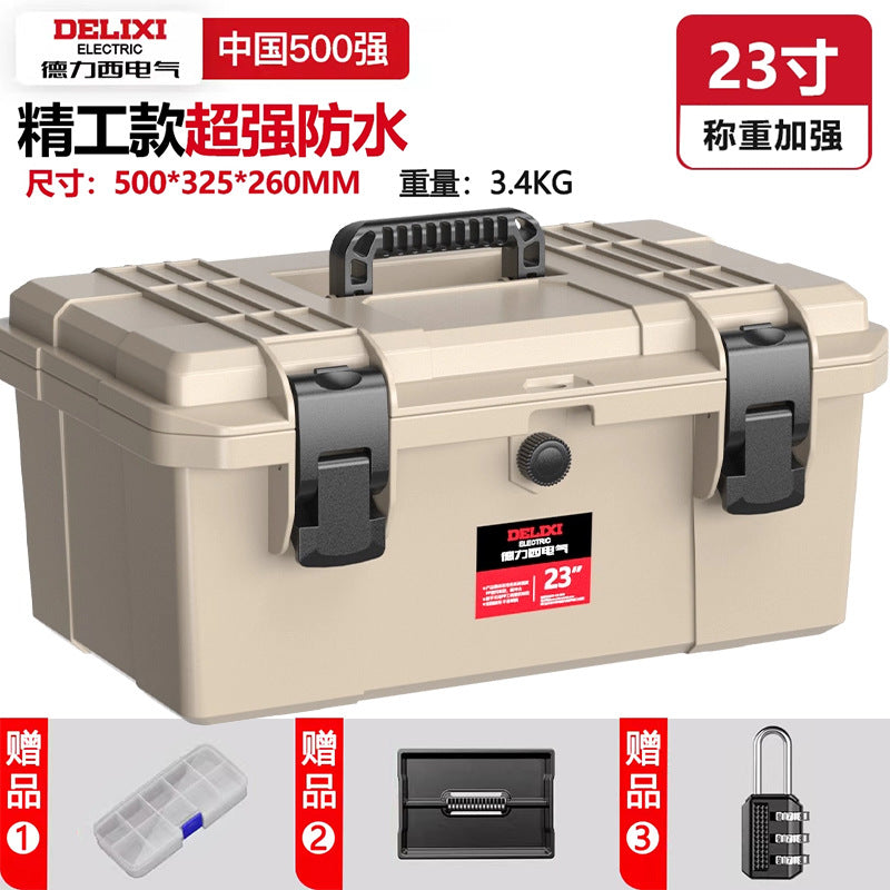 Delixi Electric Tool Box Hardware Multi-layer Thickened Waterproof Electrical Box Multifunctional Household Tool Storage Box