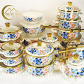 hot-selling thousands of beauties, flowers, birds and fragrant roses 20/24/30cm enamel soup pot