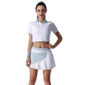 Women's activewear tennis set: customizable short-sleeve two-piece outfit for fitness, yoga, badminton, and outdoor tennis. includes skirt