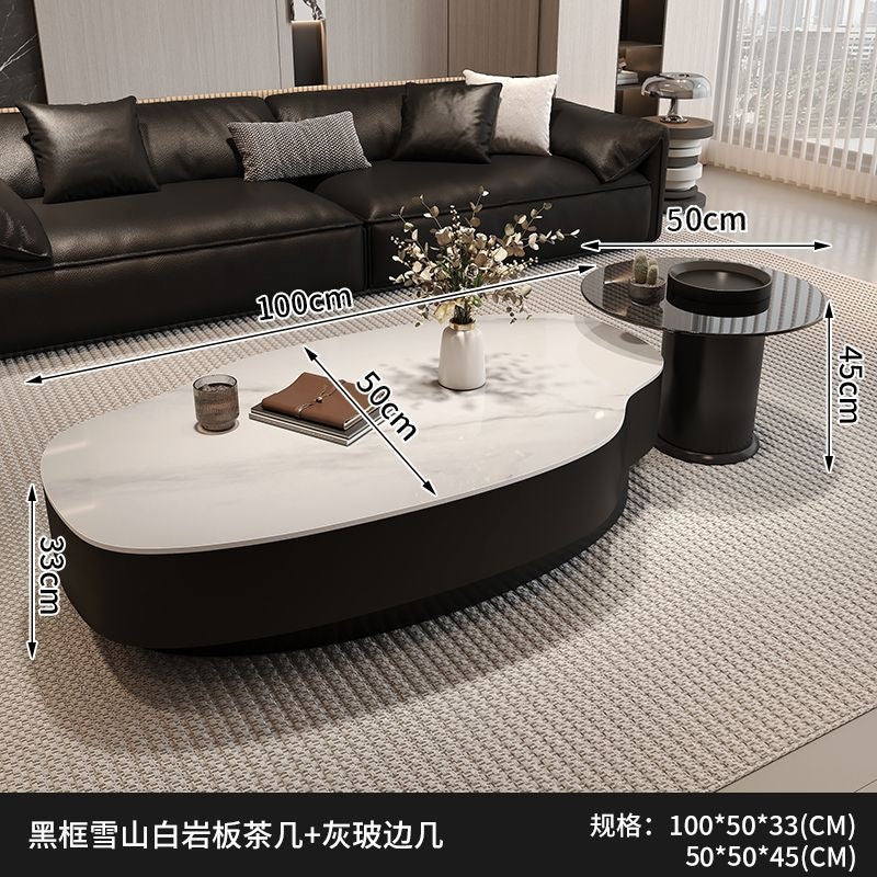 Italian light luxury mango slate coffee table living room simple for homeclassy tea table modern special-shaped small apartment combination