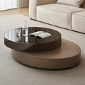 Minimalist round coffee table - new modern living room home accent table - italian-inspired simple high-end artistic trending coffee table